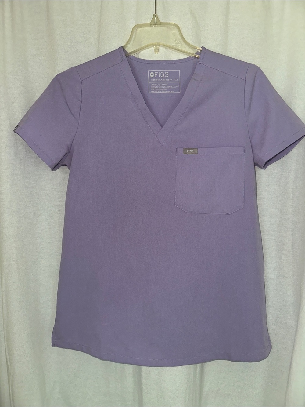 Figs Catarina Women's Short-Sleeve V-Neck Scrub Top in Purple XS